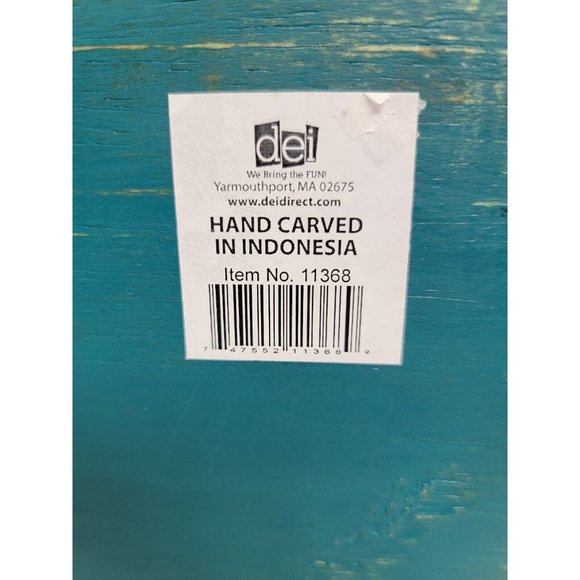 Sea Turtle Wood Tray Hand Painted Turtles Hand Carved Green Blue Serving Tray - Picture 7 of 10